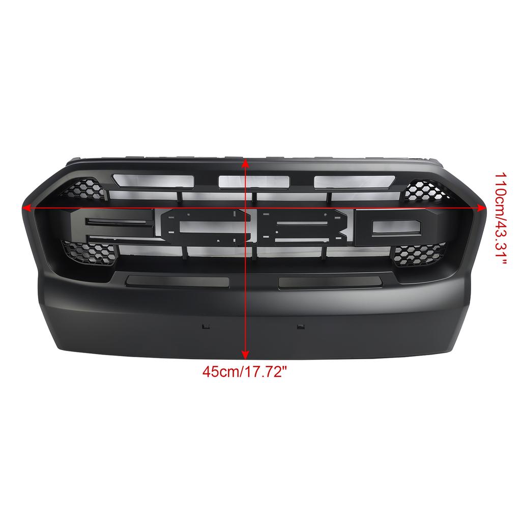 Решетка радиатора переднего бампера в стиле Raptor подходит для Ford Ranger 2015-2019 T7 со светодиодами