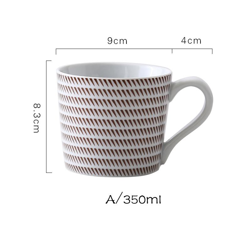 350 мл керамическая кружка кофейная кружка полосатый дизайн посуда для питья бытовая ретро чашка для воды с ручкой безопасна для микроволновой печи