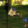 Metal Construction Solar Watering Can Lights Waterfall Effect Fairy Projection Light  Garden Decor