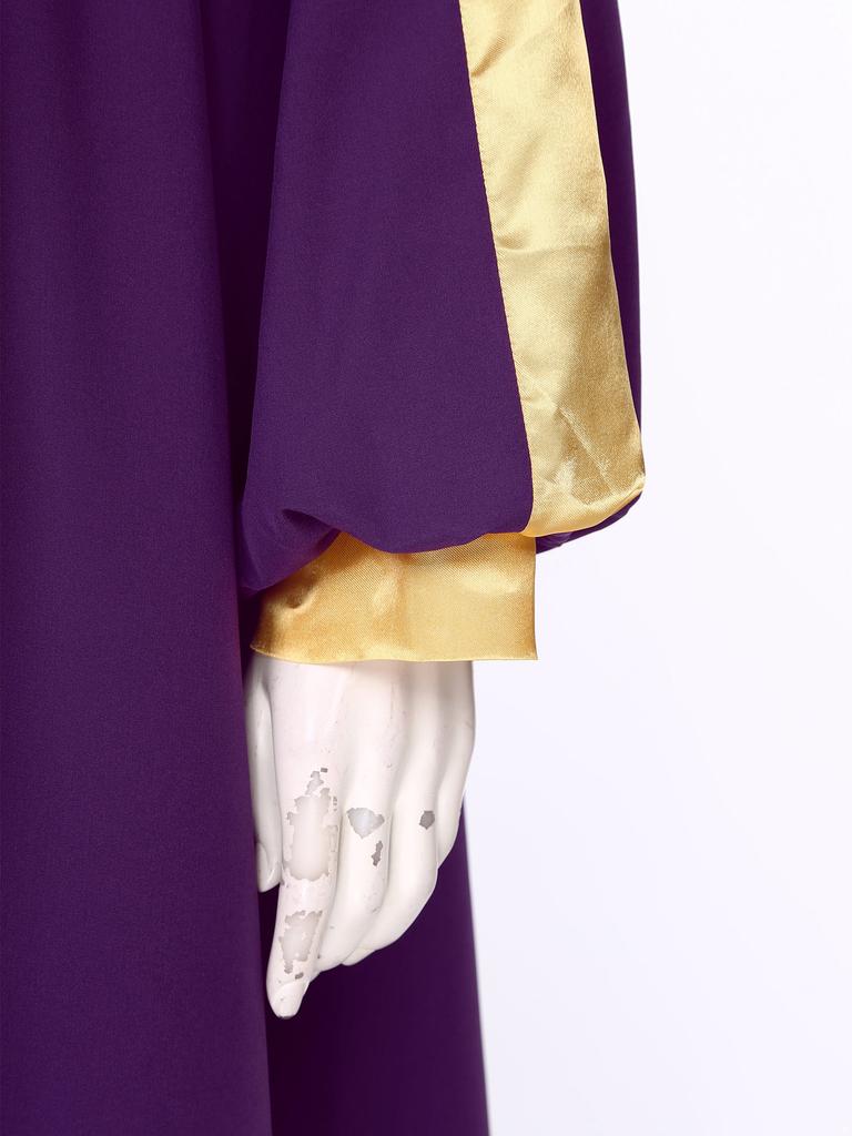 Унисекс взрослый хоровой халат для церковного крещения с V-образным вырезом и длинным рукавом, цветные блоки, на молнии, костюмы