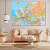 Английская карта Европы, политическая карта распределения, настенные художественные принты, картина на холсте, гостиная, домашний декор, учебные принадлежности