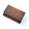 Business Card Holder Card Case Made In Japan Genuine Leather Wood Grain Wallet Large Capacity Stylish Cool Brown Men's Ggs-2023