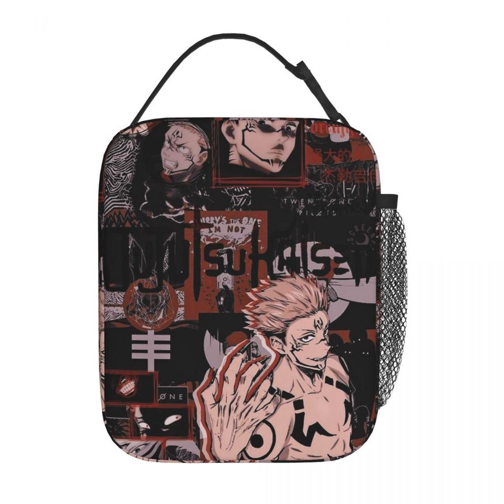 Jujutsu Kaisen Сукуна Аниме Изолированная Сумка-ланчбокс для Женщин Детей Портативные Контейнеры для Еды Термосумка-ланчбокс Сумка