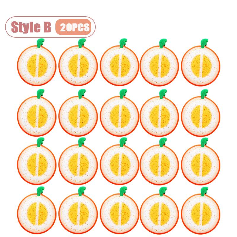 Многоцелевая губка-скребок с принтом фруктов, утолщенная, для уборки кухни, мытья посуды, удаления пятен, ткань