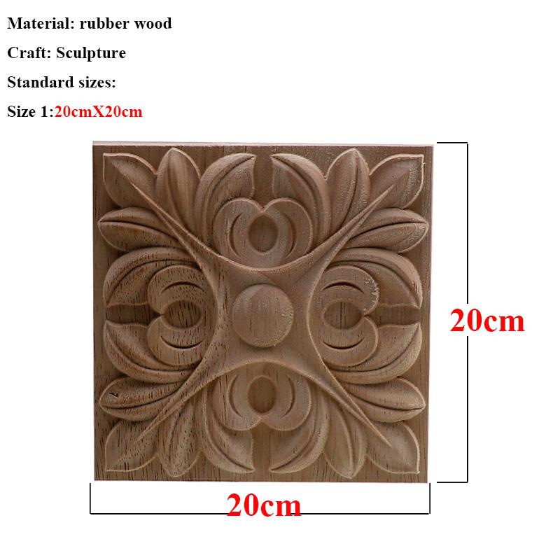 VZLX Square Wood Applique Carved Decal Corner Onlay Unpainted Furniture For Vintage Home Decor Door Cabinet Decoration Maison