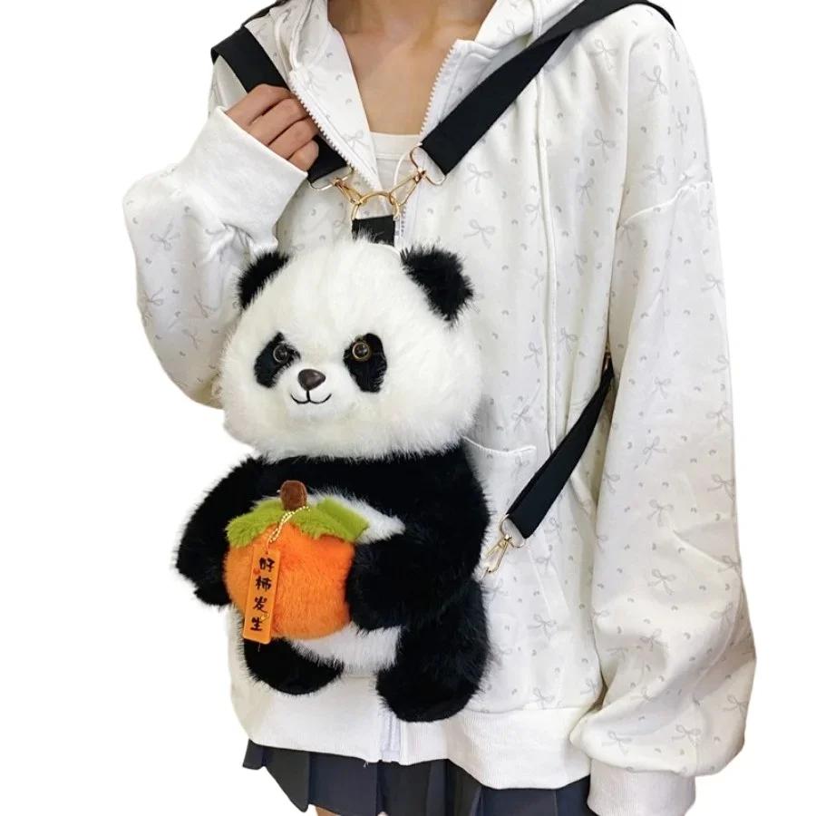 Kawaii Panda плюшевый рюкзак милый плюшевый кукла животное женская сумка через плечо меховая мягкая сумка для путешествий вечеринка женский подарок на день рождения