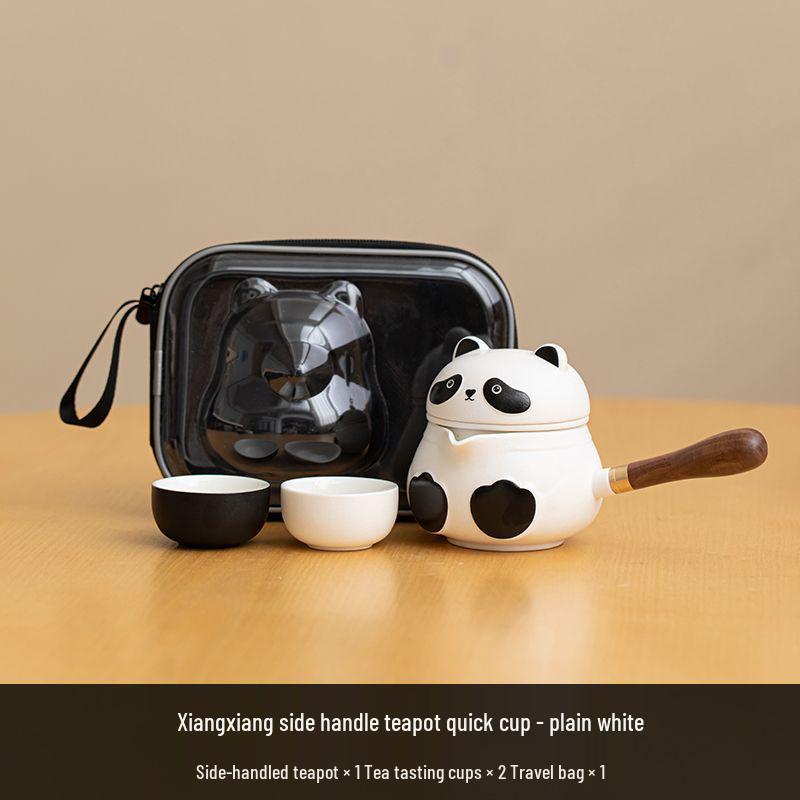 Panda Companion Ceramic Travel Tea Set for Outdoor Camping