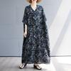 Короткий рукав Плюс размер Хлопок винтажный цветочный новый в платьях для женщин повседневный свободный Макси длинное летнее платье