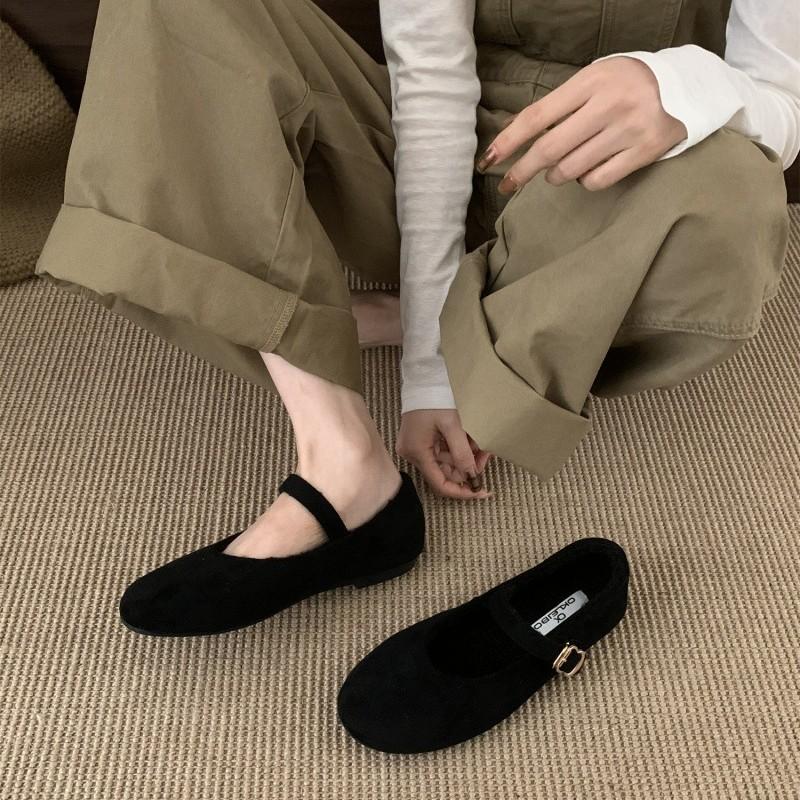 Ретро универсальные туфли-лодочки с ремешком в одно слово женские 2025 осень новые с круглым носком на плоской подошве супермягкая подошва туфли бабушкины леопардовый принт