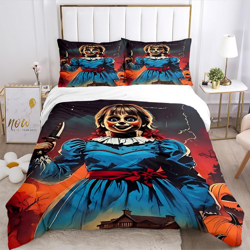 3pcs Annabelle doll Bedding Set: Perfect for Bedroom or Guest Room. Soft and Comfortable with No Core Included yy251009222