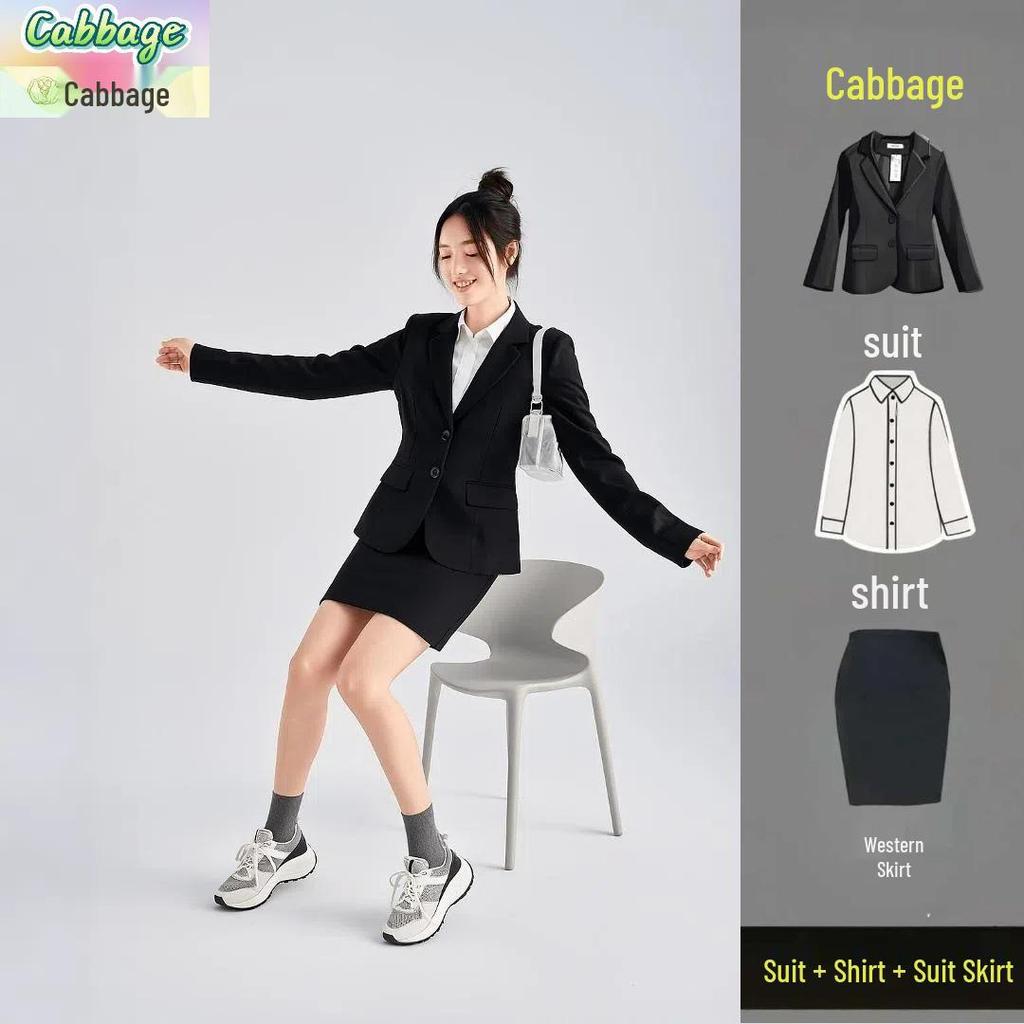 Spring Autumn Slim Fit Professional Suit Set for College Interviews and Formal Wear
