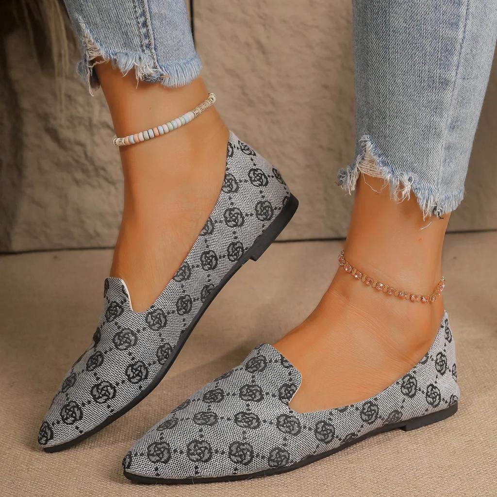 Женские балетки весна осень новые балетки на плоской подошве женские дышащие спортивные туфли женские остроносые мокасины без застежек Zapatos De Mujer