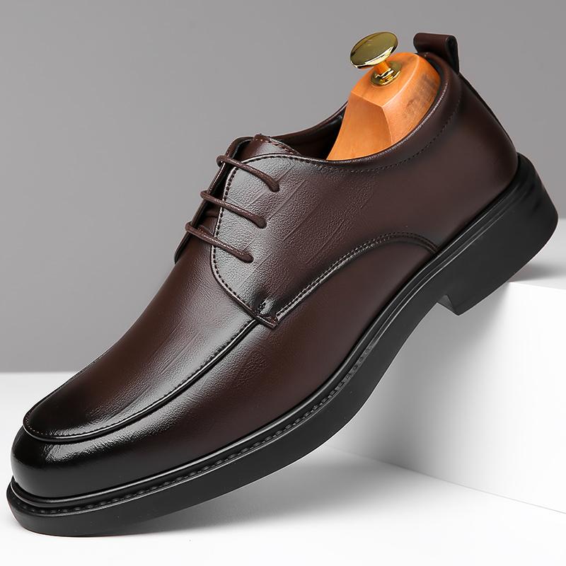 Мужские модные туфли Gentleman Round Toe Черные Коричневые На шнуровке Повседневные Туфли Мужские Официальные Свадебные Туфли Обувь Zapatos Hombre