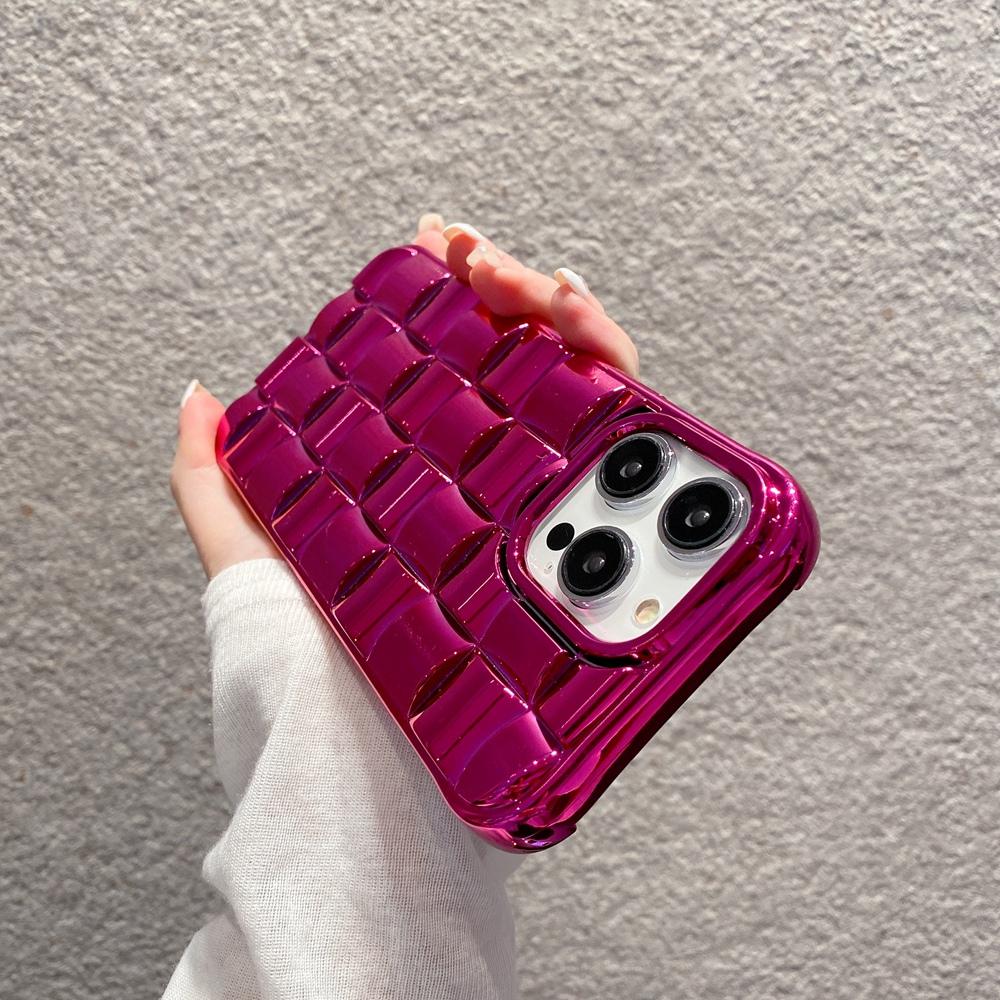 Роскошный чехол для телефона с 3d сетчатым плетением для Iphone 14 11 12 13 Pro Max 14 Plus, мягкий защитный чехол с яркой кожей