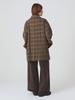 Женское клетчатое полупальто Ray Beams с отворотами, двубортное, из ворсистой ткани, коричневое 0