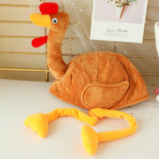 Thanksgiving Turkey Hat for Men Women Long Leg Plush Turkey Hat Funny Turkey Cosplay Costume Accessories for Thanksgiving Harvest Party Supplies