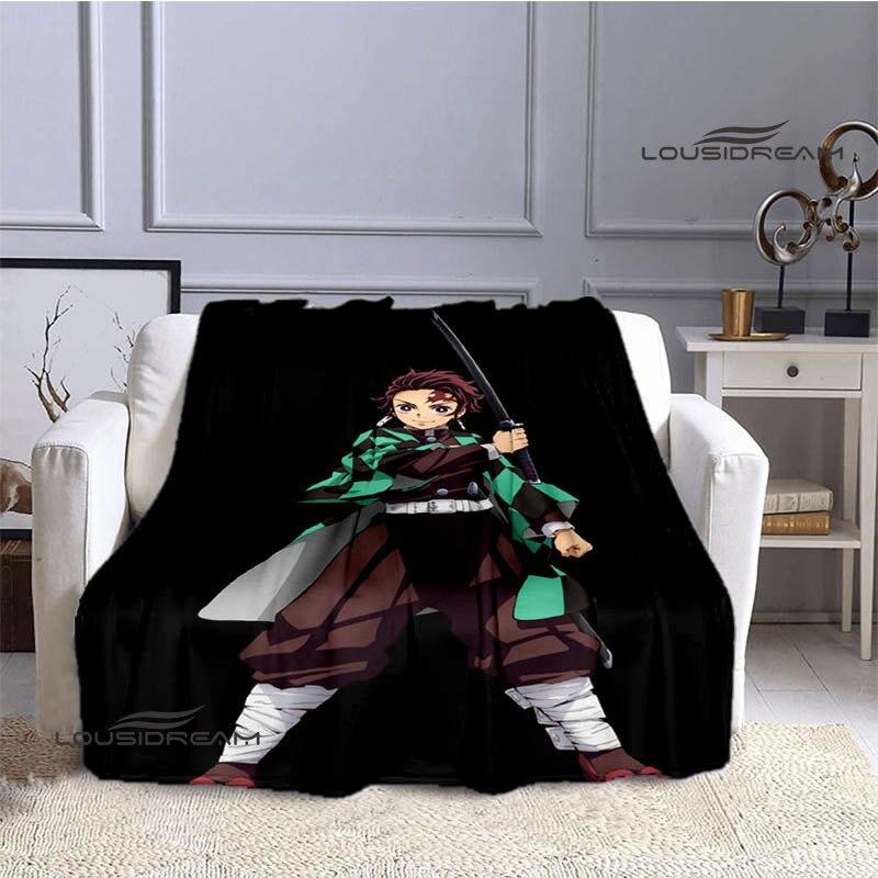 Demon SLAYER аниме с принтом Polyna Wild ремни бум одеяло плоские мягкие и удобные домашние дорожные кровати подарок на день рождения