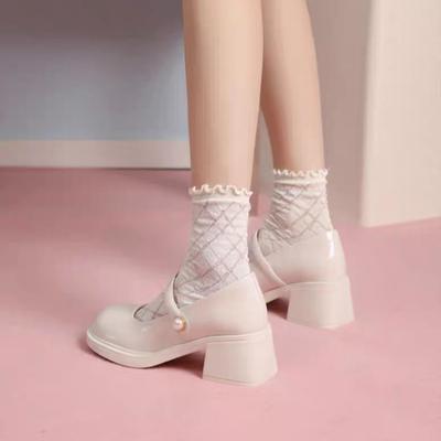 2025Жемчуг на среднем каблуке Круглый носок Квадратный Готический Джейн Японский стиль Лолита Женская обувь Обувь Beau Today в продаже