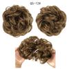 XINRAN Girls Curly Scrunchie Chignon With Rubber Band Brown Gray Synthetic Hair Ring Wrap On Messy Bun Ponytails