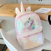 Unicorn Sequin Backpack Cartoon School Bag School Bookbag Large Capacity Book Food Storage Double Shoulder Backpack Travel Bag