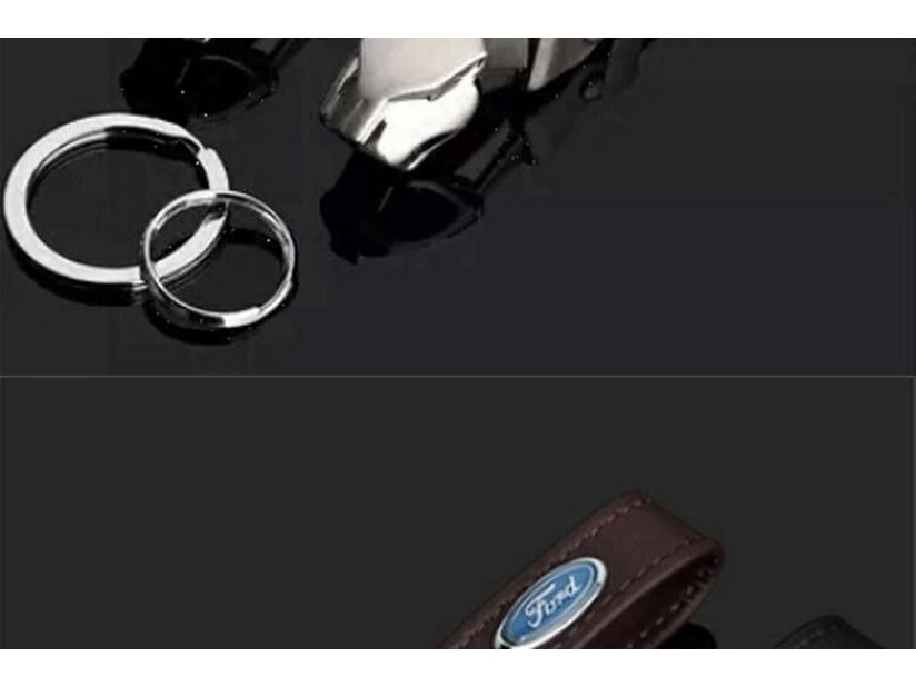 Hyundai Leather Keychain - Zinc Alloy Leopard Head Buckle