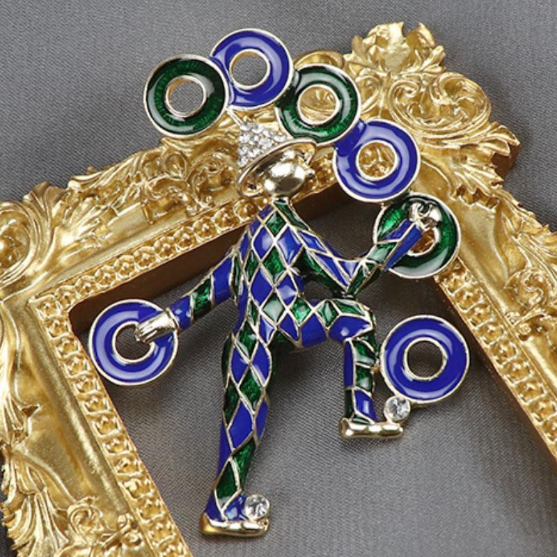 Blucome Alloy Enamel Pins Vintage Circus Clown Replica Brooch for Woman Man Suit Scarf Christmas Gifts