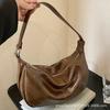 New Simple Bag Female Moon Underarm Oily Skin Trendy Super Soft Shoulder Dumpling Bag Premium Texture Messenger Bag