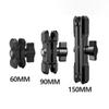 Aluminum Double Socket Extension Arm 1 Inch Ball Head Base Adapter For GoPro Accessories Insta360 Bike Motorcycle Bracket Holder