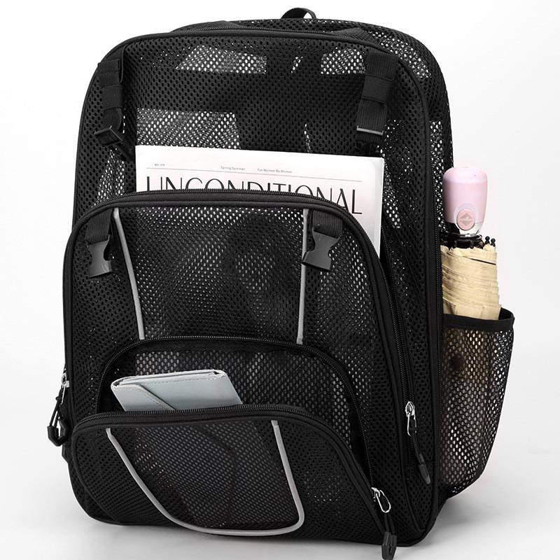 Polyester Mesh Sports Backpack With Reflective Design For Outdoor Activities And Travel
