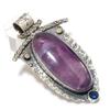 Подвеска из натурального шалфея и аметиста из стерлингового серебра 925 пробы 2,44 дюйма Q3V14