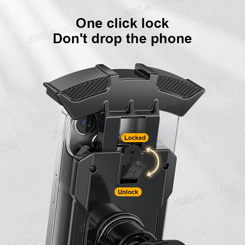SEAMETAL Motorcycle Mobile Phone Bracket Outdoor Riding Motorcycles Rear View Mirror Phone Holder Handlebar Cellphone Support