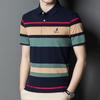 Летние брендовые мужские дизайнерские рубашки поло высшего класса в полоску с вышивкой и повседневные топы с короткими рукавами Модная мужская одежда 2022 года