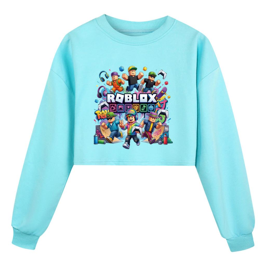 5573 Kids Girls Roblox Printed Round Neck Colorful Long Sleeves Sweatshirt