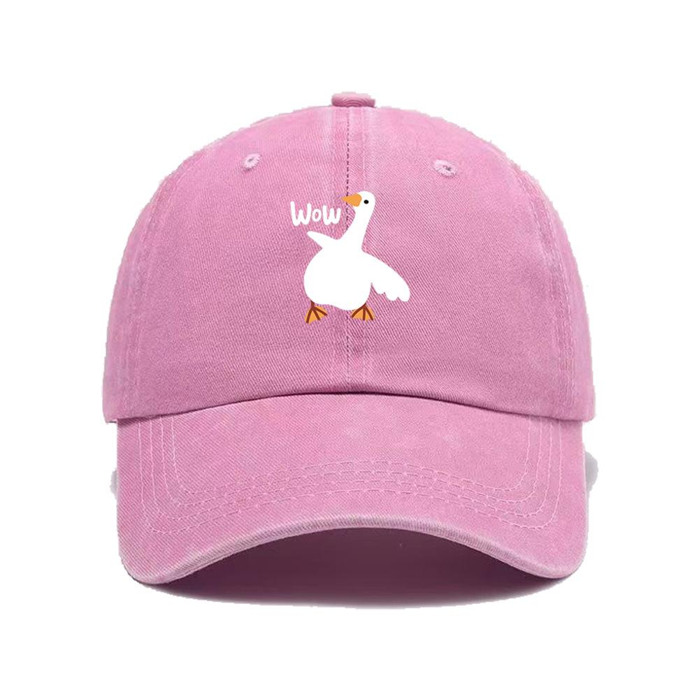 Big Goose Cute Printed Baseball Hat, Suitable for Both Men and Women, Off Screen Travel Duck Tongue Hat, Travel Equipment