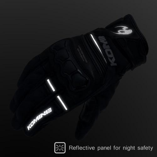 Komine GK-856 High Protect Leather Windproof Gloves for Motorcycles HG Dark Gray 3XL