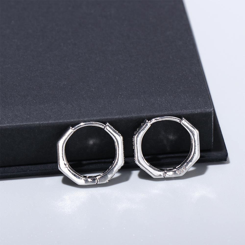 Fashion Personality Creative Silver Fashion Jewelry Man Earrings Korean Style Ear Hoops Letter