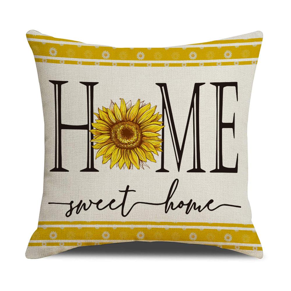 Новая Свежая Наволочка с Маленькими Маргаритками, Линейный Принт, Подсолнух, Для Дома, Гостиной, Дивана, Подушка, Подушка