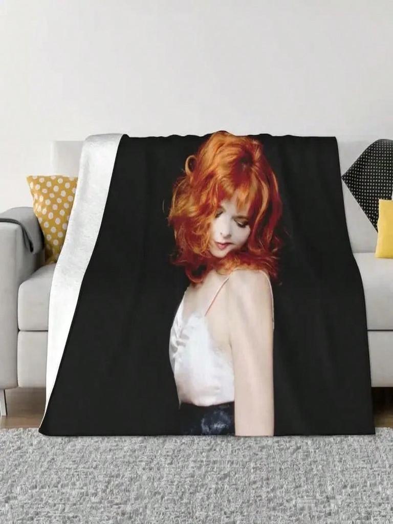 Mylene Farmer Blanket Warm Fleece Soft Flannel Throw Blankets For Bedroom Sofa Home Autumn (2)