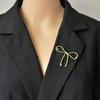 Zinc Zinc Alloy Hollow Metal Brooch Korean Style Anti-Exposure Brooch Fashion Bowknot Brooch  Gift