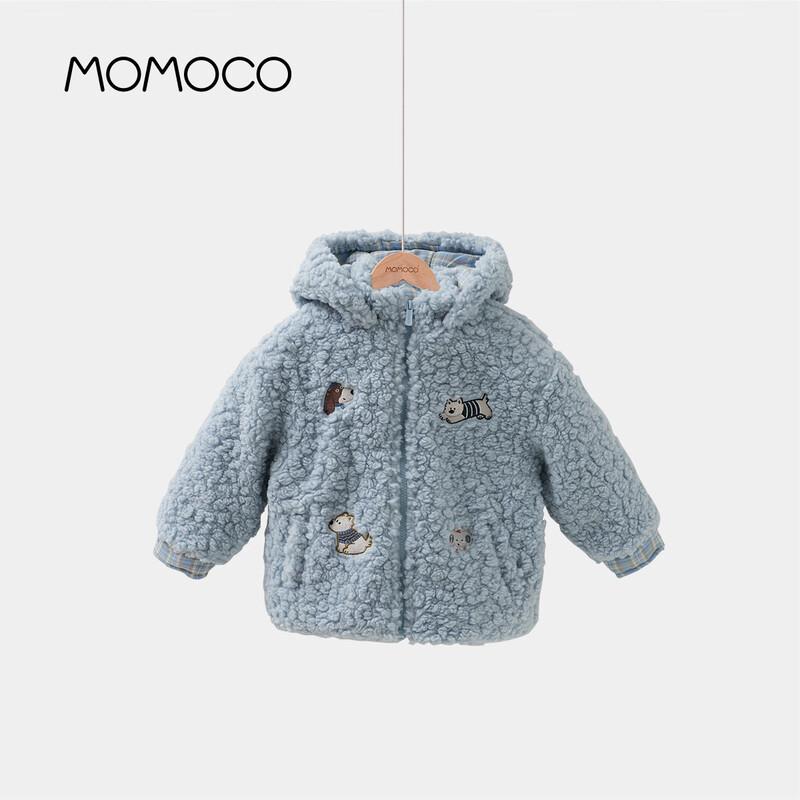 Зимняя парка с капюшоном MOMOCO для детей, с плюшевой подкладкой из флиса