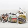 Sofa Cushion White  Cover Home Decor Pillowcase Desert Cactus Flower Decorative