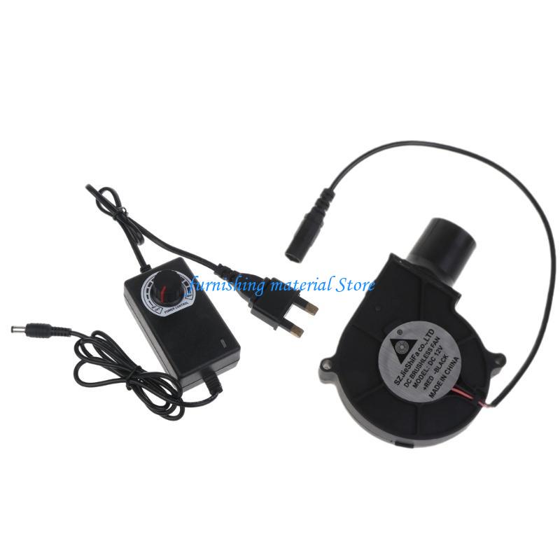 Y5GD UK/EU Plug BBQ Air Blower Portable BBQ Fan Air Blower Handheld Barbecue Air Fan 12V Lightweight Portable Fan Outdoor