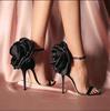 One Word with High Heels Fashion Trade Women's Shoes Flower One Word with Stiletto High Heels Sandals