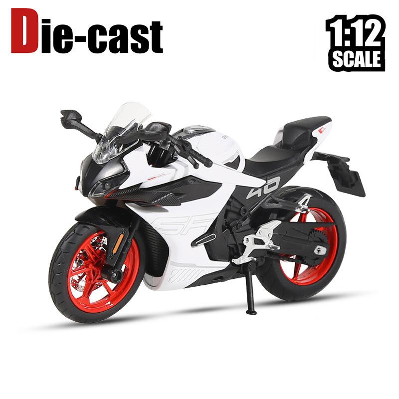 1/12 CFMOTO 450SR Литой Модель Гоночного Мотоцикла из Сплава Металлическая Модель Уличного Спортивного Мотоцикла Симуляция Звука и Света Детская Игрушка Подарок