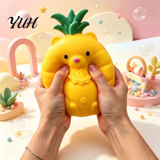 Stress Relieving Gadgets Giant Fruit Relief Toy, Mango Pineapple Grape Strawberry Watermelon Banana Desktop Relievers Squeeze Hand Exerciser