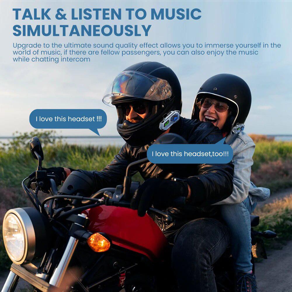 Гарнитура для мотоциклетного шлема Pro-Rider BT5.3 — 600-метровая связь, светодиодная подсветка, шумоподавление ENC, голосовое управление