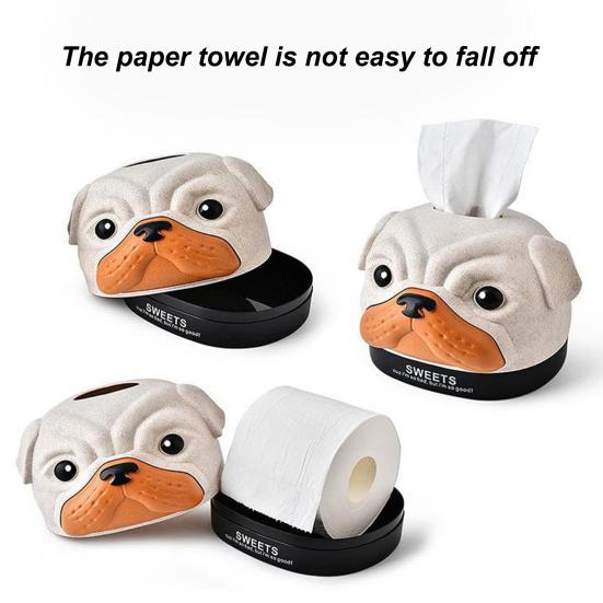 Практичная съемная многоцелевая коробка для салфеток с милыми мультяшными собаками, держатель для туалетной бумаги, офисные принадлежности, контейнер для салфеток
