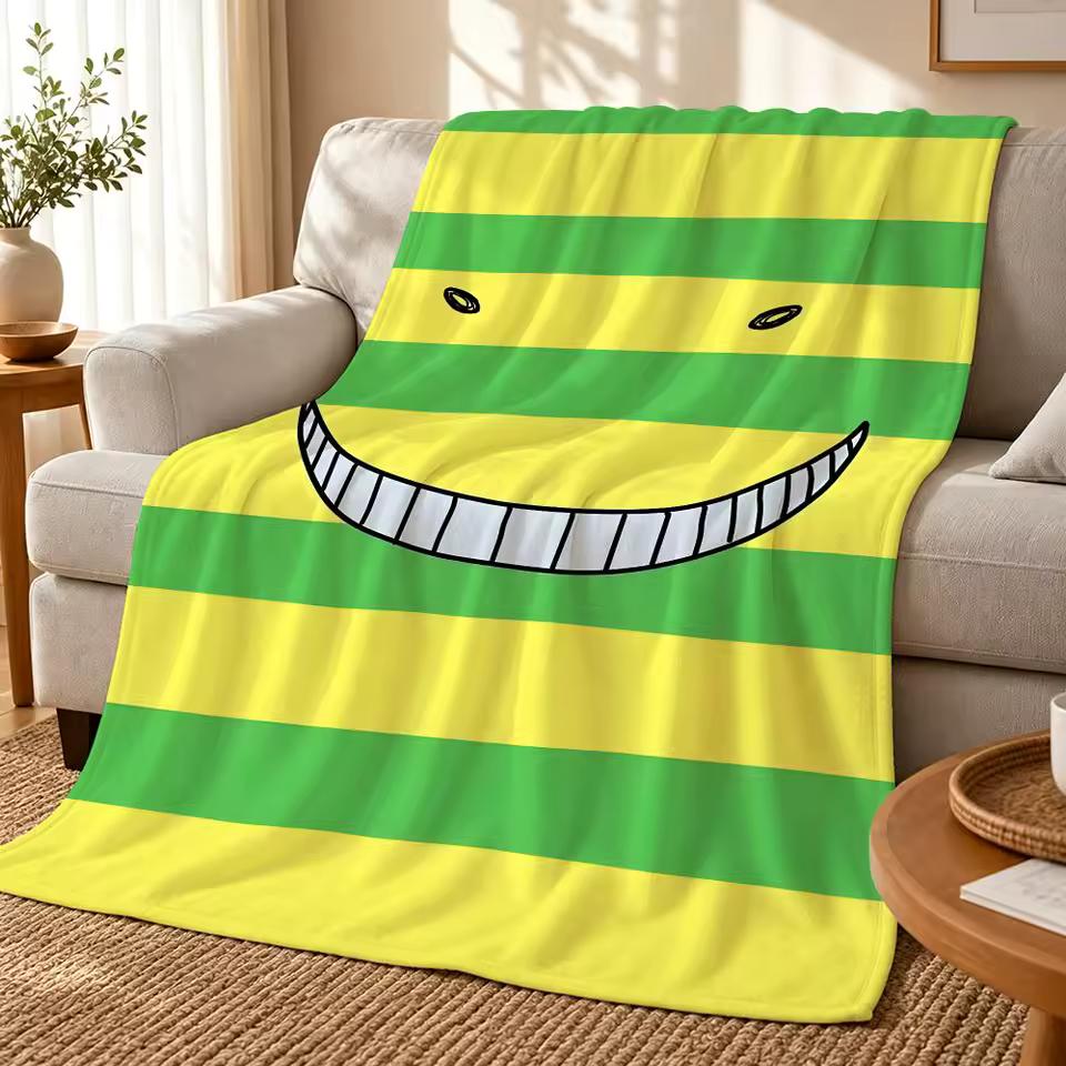 Anime Assassination Classroom Cartoon Throw 240g flannel blanket, suitable for sofas, beds, offices, exquisite gift blankets