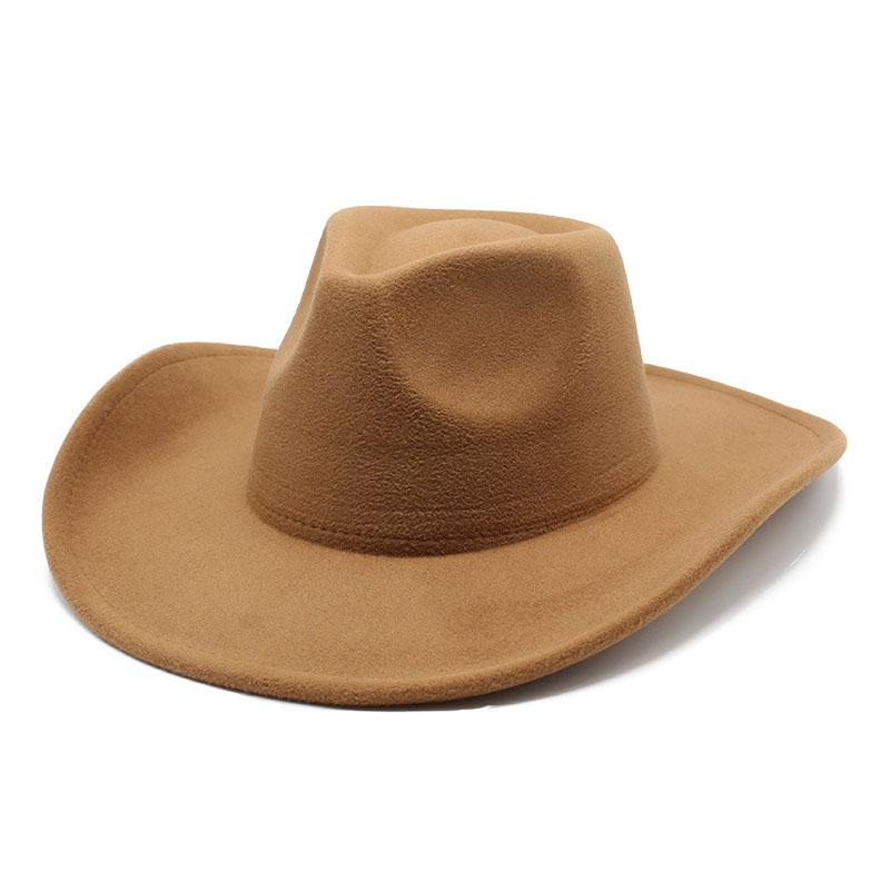 Curled Woolen Big-Brimmed Jazz Top Hat Women'S Fashion Casual Big-Edged Felt Hat Men'S Jazz Hat