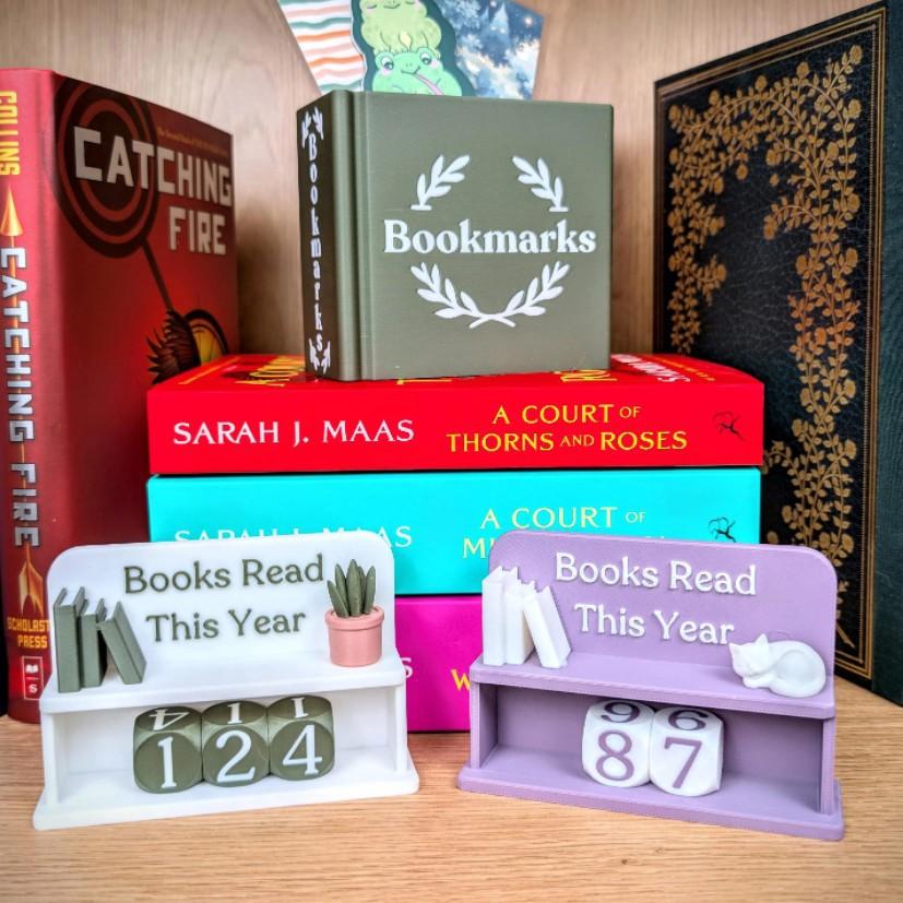 Знак "Книги, прочитанные в этом году" 3D-печатный трекер прочитанных книг Практичный декор для чтения